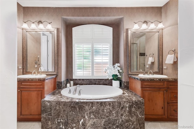 3143 Elmira St, Denver, CO 80238 - bathroom with two vanities and a garden tub