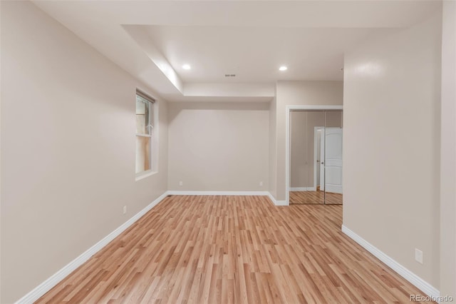 3143 Elmira St, Denver, CO 80238 - spare room with light wood-type flooring, baseboards, and recessed lighting