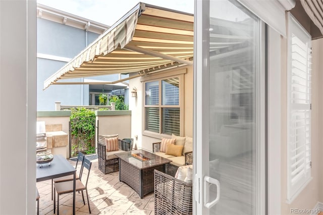 3143 Elmira St, Denver, CO 80238 - balcony with an outdoor living space with a fire pit and a patio area