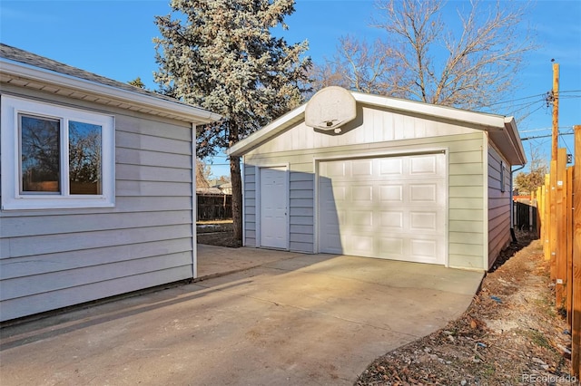 view of garage