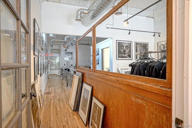 interior space with light hardwood / wood-style flooring