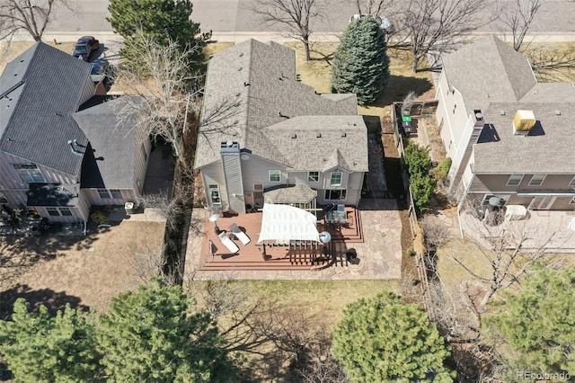 aerial view featuring a residential view