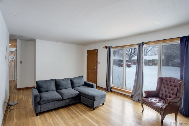 living area with light wood finished floors