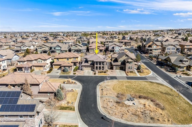 bird's eye view with a residential view