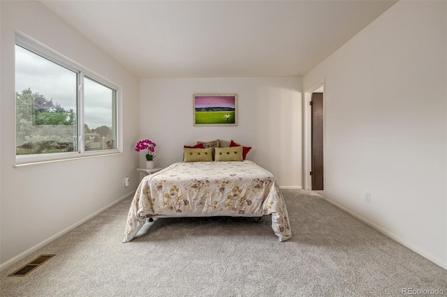 bedroom featuring carpet