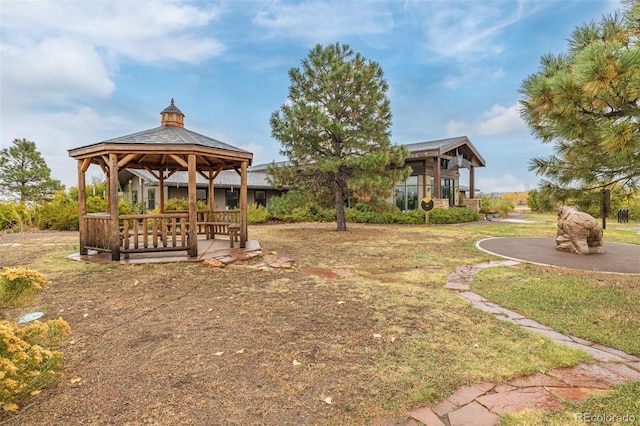 view of yard featuring a gazebo