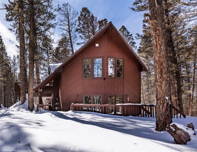 view of snowy exterior