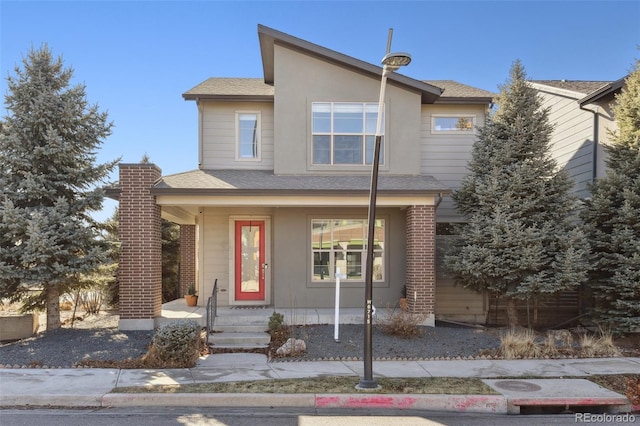 view of front of home featuring covered porch