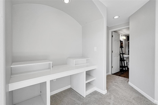 7511 S Sicily Way, Aurora, CO 80016 - mudroom featuring carpet flooring, baseboards, and recessed lighting