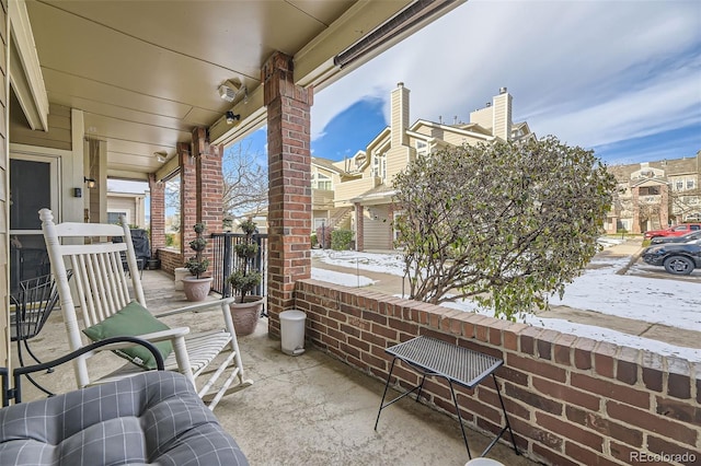 view of patio featuring covered porch