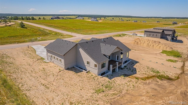 bird's eye view with a rural view