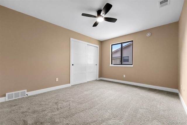 7351 S Marion St, Centennial, CO 80122 - unfurnished bedroom featuring carpet floors, a closet, and ceiling fan