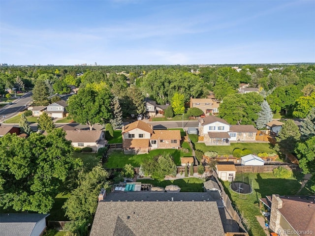 7351 S Marion St, Centennial, CO 80122 - aerial view of property and surrounding area with nearby suburban area