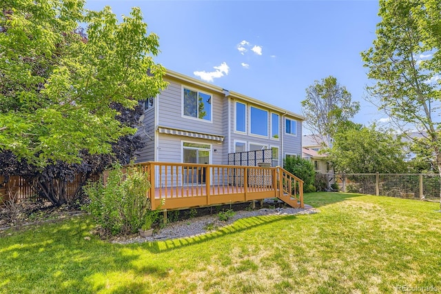 1730 Pear Ct, Brighton, CO 80601 - rear view of property featuring a fenced backyard and a wooden deck