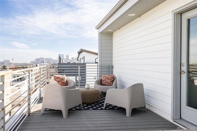 balcony with a view of city