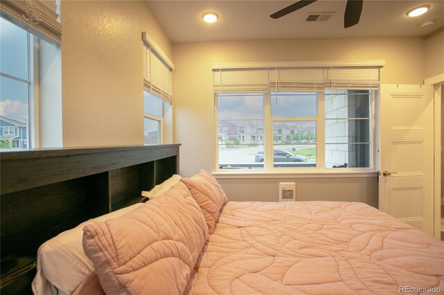 10018 E 62nd Ave, Denver, CO 80238 - bedroom featuring recessed lighting and a ceiling fan