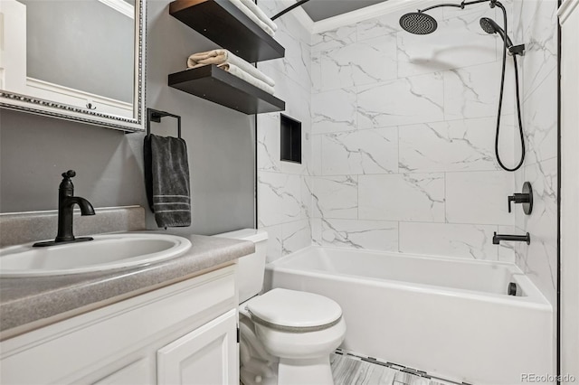150 Cedar Rd, Evergreen, CO 80439 - bathroom featuring vanity, shower / tub combination, and crown molding