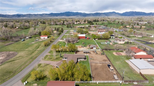 aerial view with a mountain view