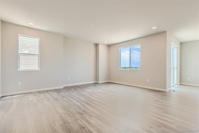 empty room featuring light hardwood / wood-style flooring