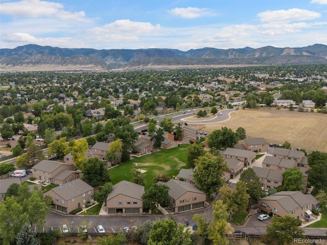 aerial view featuring a mountain view