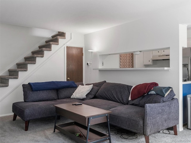 living room with carpet floors