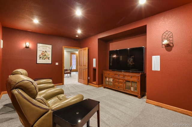 11268 Bell Cross Cir, Parker, CO 80138 - living area featuring light carpet, recessed lighting, and a textured wall