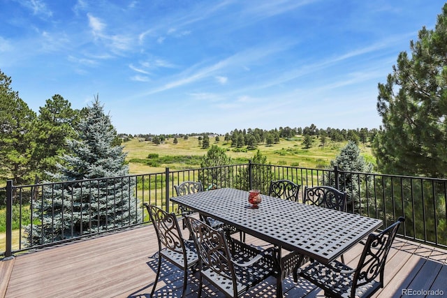 11268 Bell Cross Cir, Parker, CO 80138 - wooden terrace with outdoor dining area