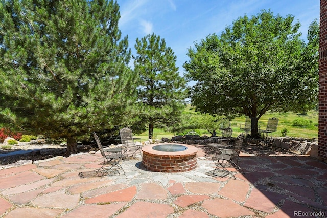 11268 Bell Cross Cir, Parker, CO 80138 - view of patio featuring a fire pit