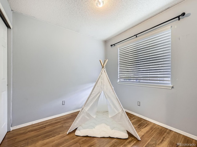 5154 E 126th Ct, Thornton, CO 80241 - recreation room with a textured ceiling and wood finished floors