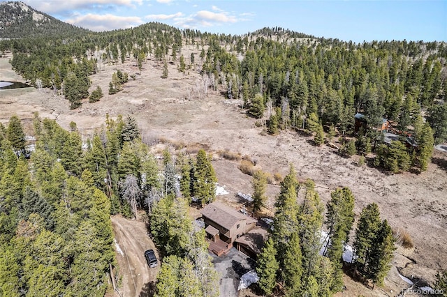 10858 Norton Ave, Conifer, CO 80433 - aerial view with a wooded view and a mountain view
