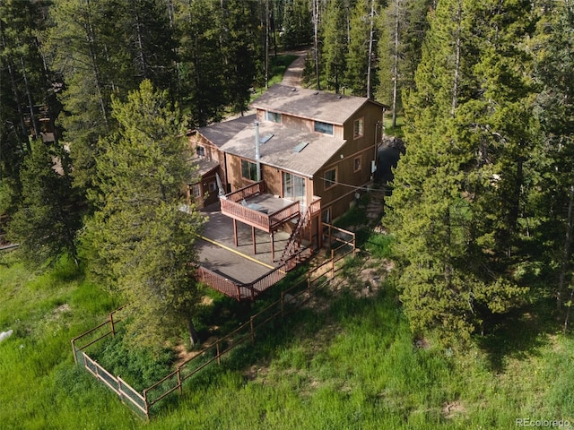 10858 Norton Ave, Conifer, CO 80433 - view from above of property with a forest