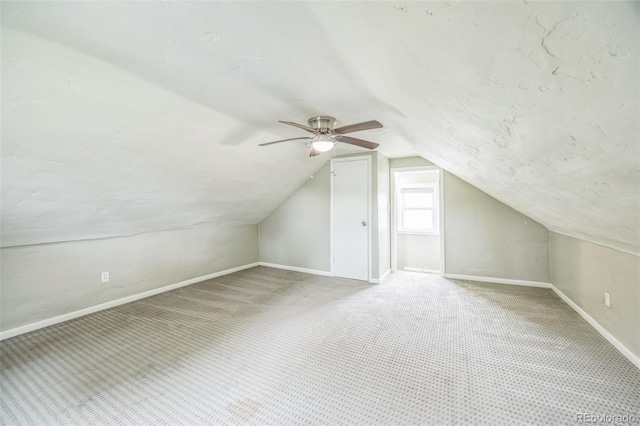 524 N 4th Ave, Sterling, CO 80751 - bonus room featuring a ceiling fan, lofted ceiling, baseboards, and carpet