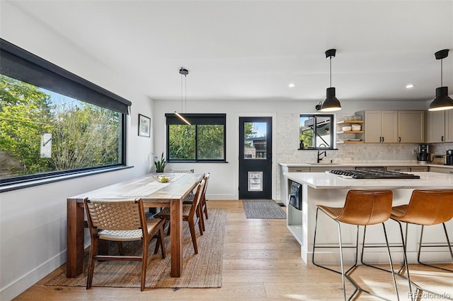 1801 Redwood Ave, Boulder, CO 80304 - dining room with baseboards, light wood finished floors, and recessed lighting