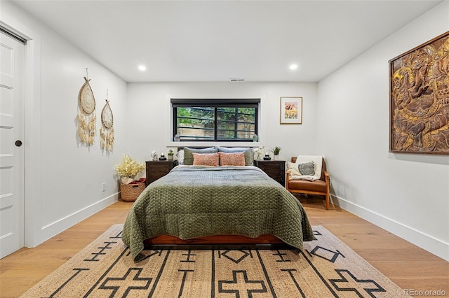 1801 Redwood Ave, Boulder, CO 80304 - bedroom featuring light wood finished floors, baseboards, and recessed lighting