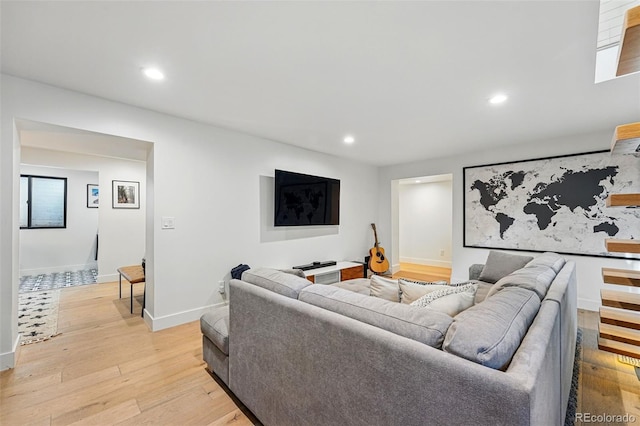 1801 Redwood Ave, Boulder, CO 80304 - living area with light wood-type flooring, recessed lighting, and baseboards