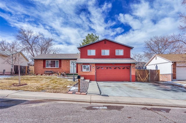 tri-level home featuring a garage