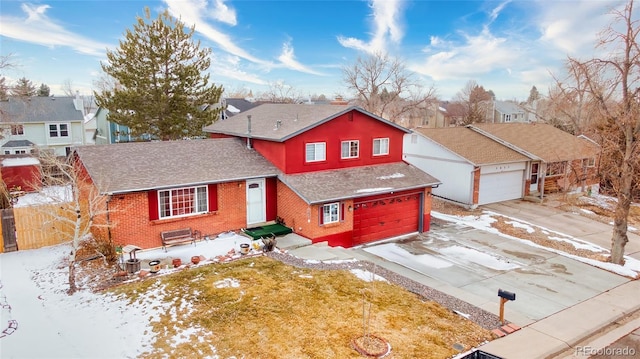 view of front of property featuring a garage