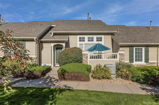 view of front of home with central AC