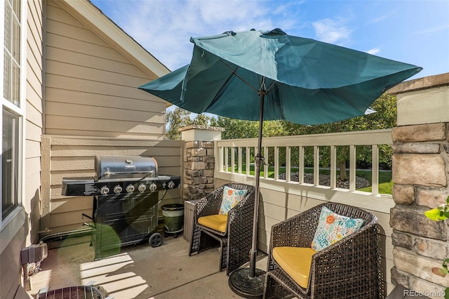 view of patio / terrace featuring area for grilling