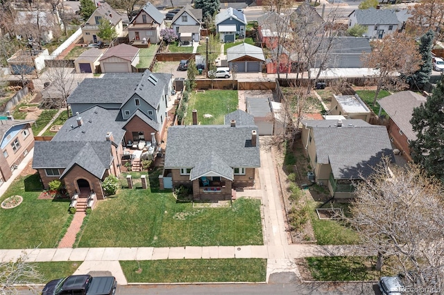 bird's eye view with a residential view