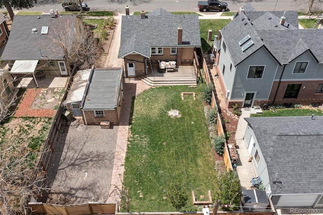 bird's eye view with a residential view