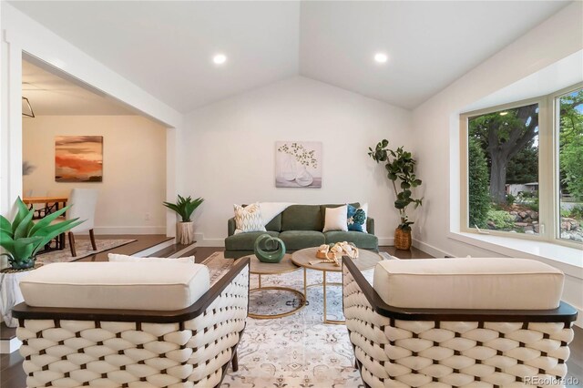 6581 E Heritage Pl, Englewood, CO 80111 - living area with lofted ceiling and recessed lighting