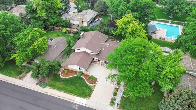 6581 E Heritage Pl, Englewood, CO 80111 - aerial view of residential area with a pool