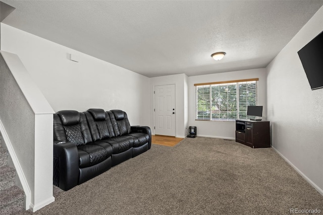 12961 Monaco Way, Thornton, CO 80602 - carpeted living room featuring a textured ceiling and baseboards
