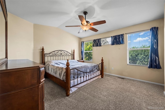 12961 Monaco Way, Thornton, CO 80602 - carpeted bedroom with ceiling fan and vaulted ceiling