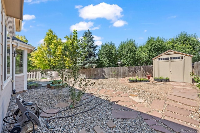 12961 Monaco Way, Thornton, CO 80602 - fenced backyard featuring a garden, a shed, and a patio