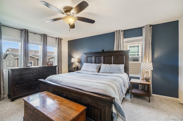 bedroom featuring ceiling fan