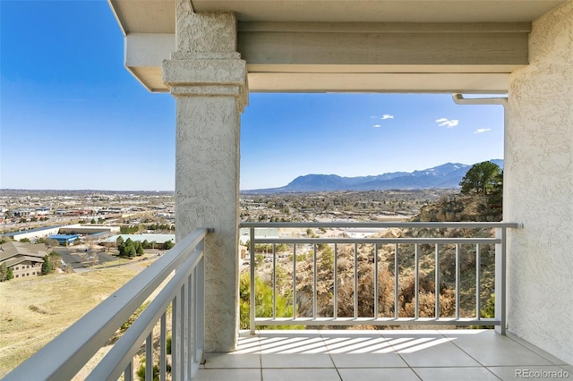 balcony with a mountain view