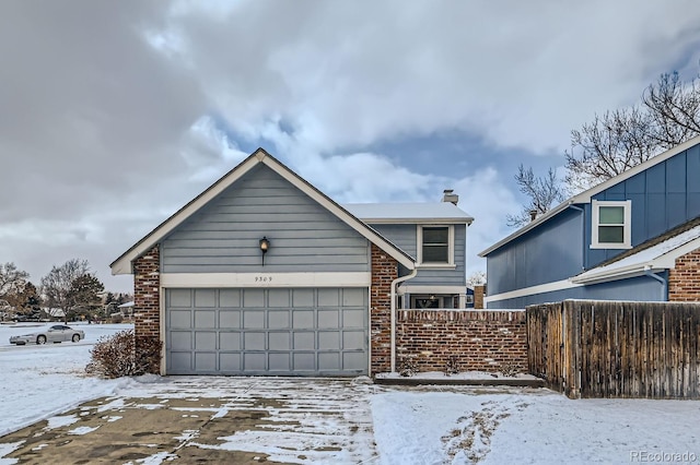 front of property featuring a garage