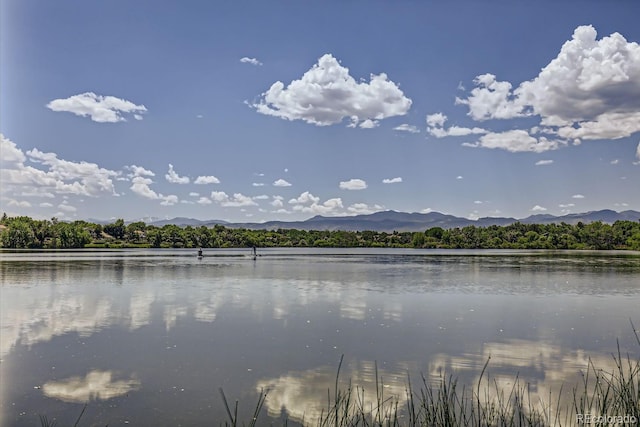 water view with a mountain view